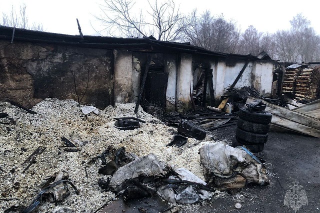 Во время пожара хозяин открыл дверь сарая и спас куриц, находившихся внутри