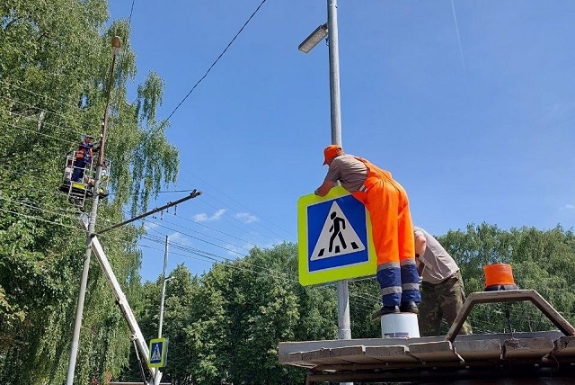 В Йошкар-Оле появилось дополнительное освещение пешеходных переходов