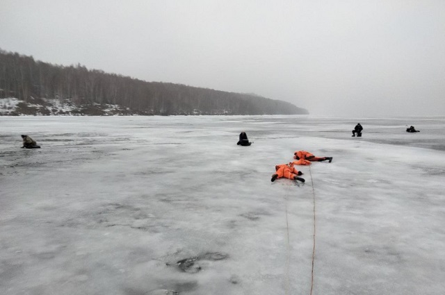 Спасатели Марий Эл эвакуировали 14 рыбаков с опасного льда на Волге